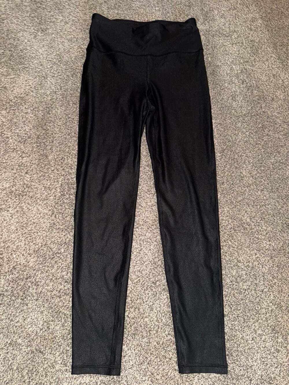mono b Women's High-Waisted Faux Leather Leggings, Black, Size S